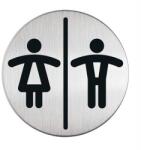 DURABLE Információs tábla, rozsdamentes acél, DURABLE Női-Férfi WC (DB492023) - papirdepo