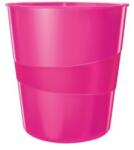 LEITZ Papírkosár, 15 liter, LEITZ Wow , rózsaszín (E52781023)