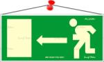  Információs tábla, 25x11, 5 cm, fluoreszkáló, utánvilágítós, Menekülési irány balra (LUIN058) - papirdepo