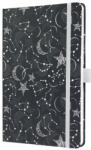 Sigel Jegyzetfüzet, exkluzív, 135x203 mm, vonalas, 87 lap, keményfedeles, SIGEL Jolie , Cosmic Fantasy Black (SIJN349)