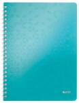 Leitz Spirálfüzet, A4, kockás, 80 lap, LEITZ Wow , jégkék (E46380051)