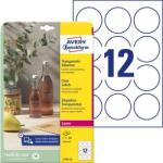 Avery-Zweckform Etikett, 60 mm, kör, poliészter, AVERY ZWECKFORM, átlátszó, 300 etikett/csomag (AYL778725) - papirdepo