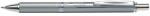 Pentel Zseléstoll, 0, 35 mm, nyomógombos, ezüst tolltest, PENTEL EnerGel BL-407 fekete, ajándék kék tollbetéttel (PENBL407)