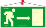  Információs tábla, 25x11, 5 cm, fluoreszkáló, utánvilágítós, Menekülési irány jobbra (LUIN057) - papirdepo