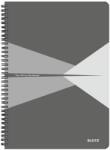 Leitz Spirálfüzet, A4, kockás, 90 lap, laminált karton borító, LEITZ Office , szürke (E46470085)