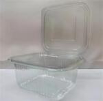  Ételtároló doboz, egybefedeles, műanyag, szögletes, 375 ml, 100 db, Party , víztiszta (KHMU291) - papirdepo