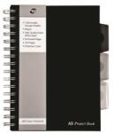 Pukka Pad Spirálfüzet, A5, vonalas, 125 lap, PUKKA PAD Black project book , fekete (PUPBA5V)