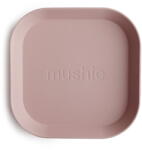  mushie lapos tányér (négyzetes) - púderrózsaszín (7426999780601)