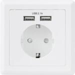 Sygonix SY-5045294 Beépíthető Dugalj, USB Töltőkimenettel IP20 Fehér