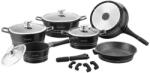 Royalty Line Set oale si tigai Royalty Line RL-ES1014M, Aluminiu turnat, 14 piese, Acoperire marmura, Negru (RL-ES1014M Black)