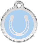 Red Dingo Rozsdamentes patkó mintás acél biléta világoskék - dogshop