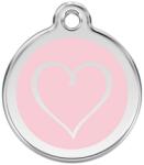 Red Dingo Rozsdamentes törzsi szív mintás acél biléta rózsaszín - dogshop