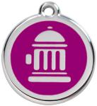 Red Dingo Rozsdamentes tűzcsap mintás acél biléta lila - dogshop