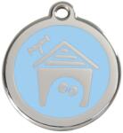 Red Dingo Rozsdamentes kutyaház mintás acél biléta világoskék - dogshop