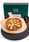 DOLCE MARE Set Piatra copt rotunda, lopata lemn pizza, Diametru 33 cm, 1, 5 cm grosime (8720589060029)