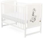 Kidizi Patut din lemn masiv 120x60 cm Bria alb, reglabil pe 3 nivele, certificat EN71 (5949221103259)