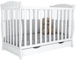 Kidizi Patut din lemn masiv 120x60 cm Bethany alb cu sertar (5949221100586)