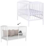 Kidizi Patut din lemn masiv cu bariera 120x60 cm Kidizi Orella alb, reglabil pe 3 nivele, certificat EN71 (1729+1637)