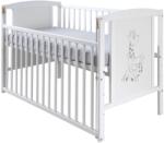 Kidizi Patut din lemn masiv 120x60 cm Bria alb cu laterala culisanta, reglabil pe 3 nivele, certificat EN71 (5949221103280)