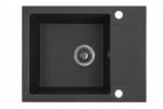 Laveo SHIRE MINI csepptálcás szemcsés fekete gránit mosogató - SRS_713Y (SRS_713Y)