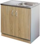  Komplett mosogató szekrény 80x50, nyílóajtós, 1med. tál, sonoma front (442115) - aquamixwebaruhaz