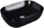 Eros SMILE 3 - PULTRA ültethető - Top Counter - porcelán mosdó - MATT FEKETE - 46, 5 x 32, 5 x 13 cm (82MC6255) - aquamixwebaruhaz