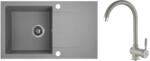  RIO 1CS SZETT egymedence csepptálcás gránit szürke mosogató szifonnal, csappal, 76x44x17, 5 cm (SRF_511RL)