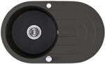 Laveo DAFNE egykör csepptálcás szemcsés fekete gránit mosogató - SRD_781T (SRD_781T)