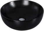 Eros RAISE - PULTRA ültethető - Top Counter - porcelán mosdó - MATT FEKETE - O - Ø 41 cm (82MC6423) - aquamixwebaruhaz