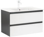  Vario Forte 80 fürdőszobai függesztett alsó szekrény mosdóval, antracit-fehér színben - Vario040 (Vario040)