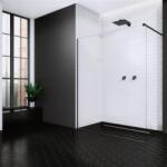Radaway Paravan de dus tip Walk-in Radaway Modo New II negru-transparent 90 cm sticla securizata 8 mm (389094-54-01)