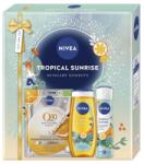 Nivea Caseta Cadou Femei Nivea Tropical Sunrise, Gel Dus 250 ml, Deodorant Spray 150 ml, Masca Servetel Q10 Energy