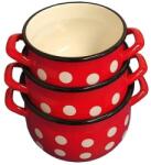 Perfect Home Set Oale Mici Bombate, Emailate, cu Buline, 2.5 / 3 / 4 l, 3 Bucati, Perfect Home (MRK-217-16-20)