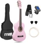 Max Music SoloArt Junior 1/4 Klasszikus gitár (tartalék húr, hangoló, hordtáska, pengetők) - Pink