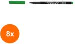 KOH-I-NOOR Set 8 x Marker Permanent, Varf Subtire, Verde (HOK-8xKH-K4202-25V)