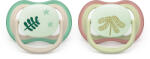 Philips Залъгалки Philips Avent - Ultra Air Night, Неутрални пастелни цветове с кутия за стерилизиране, 6-18 m, 2 броя (00A.0661.001)