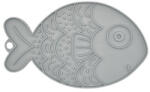 Fiboo Fishka hal alakú licking mat szürke 19x13 cm