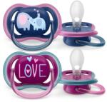 Philips Suzetă Ultra air 18m+ fată (elefant) 2 buc (AGS9016599)