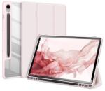 Dux Ducis Domo Tok Álló, Bőr Hatású (Aktív, Oldalra Nyíló, Trifold, Asztali Tartó, Textil Minta) Rózsaszín Samsung Galaxy Tab A9 Lte (Sm-X115), Galaxy Tab A9 Wifi (Sm-X110)