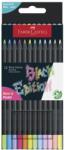 Faber-Castell Színes ceruza FABER-CASTELL Black Edition háromszögletű fekete testű neon+pasztell színek 12 darabos (FC116410) - tonerpiac
