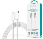 DEVIA Smart Series 60W PD Type-C/Type-C adat-és töltőkábel 1m - fehér (ST399381)