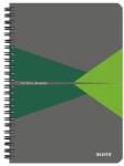 Leitz Spirálfüzet, A5, kockás, 90 lap, PP borító, LEITZ "Office", szürke-zöld (44980055) - tonerpiac