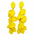 Kokonet Fülbevaló sárga Divatos arany szirmok levelek hosszú (3-0329)