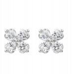  Ezüst fülbevaló 925 virág csillogó stift csavarok ajándék Doboz