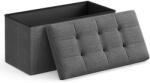 Brius Taburet pliabil sezut moale depozitare 80l maxim 300 kg, 76x38x38 cm, chesterfield, gri inchis (EZ-LSF47K)