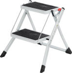 Brius Scara pliabila cu 2 trepte, sarcina 150 kg, otel, 50x60x44 cm, alb si negru (EZ-GSL02WT)