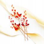 Kokonet Piros-arany látványos hajdísz szett kristályokkal (ozdobne złote czerwone wsuwki)