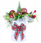 First Polska Karácsonyi virágdoboz, kb. 35cm magas, ezüst és rózsaszín színekben (02400)