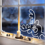 Deconline Crafts XL Karácsonyi ablakmatrica Szarvas 48 cm Fehér (DO120058-WH-48)