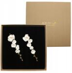 Kokonet Virágos, Hosszú fülbevaló kristályokkal, láncokkal Esküvői (6-0006)